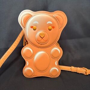 Betsey Johnson Teddy Gummy Bear Novelty Crossbody Bag Orange